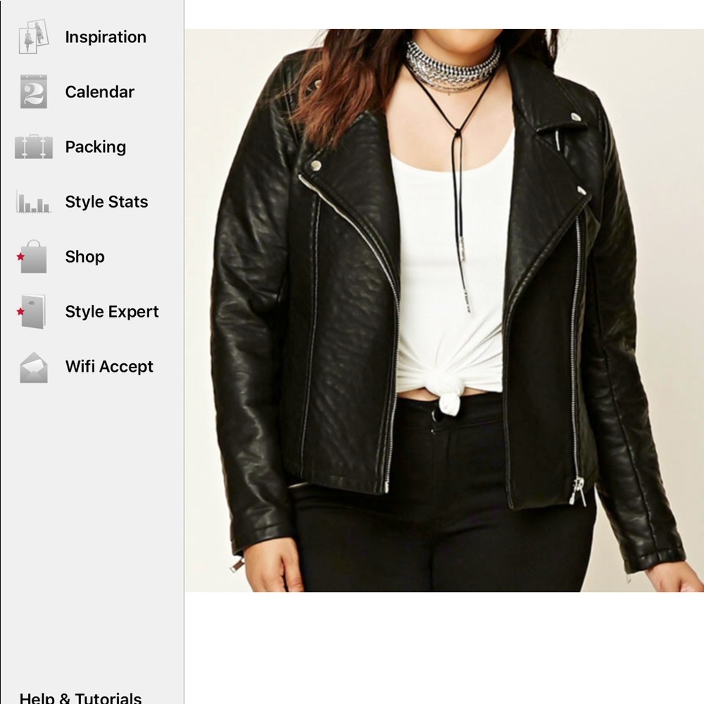 Faux leather biker moto jacket plus size 2x f21